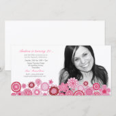 Filles 21e anniversaire fête Carte photo rose Modè (Devant / Derrière)