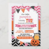 Filles 2e anniversaire Halloween Invitation (Devant)