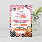 Filles 2e anniversaire Halloween Invitation (Debout devant)
