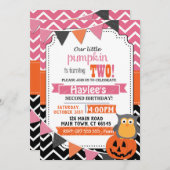 Filles 2e anniversaire Halloween Invitation (Devant / Derrière)