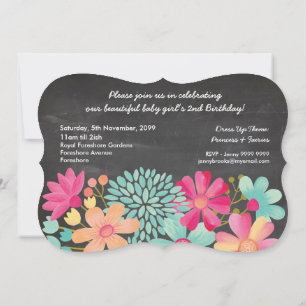 Filles 2e anniversaire Numéro de fête Invitation p