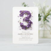 Filles 3e anniversaire floral Invitation (Debout devant)