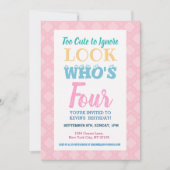 Filles 4e anniversaire Invitation Discours (Devant)