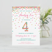 Filles 4e anniversaire Invitation fête d'anniversa (Debout devant)