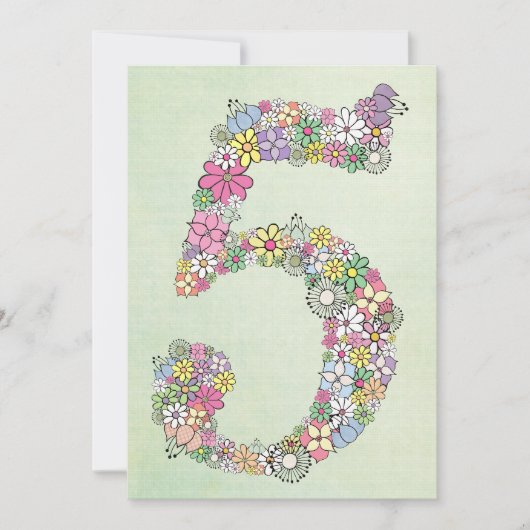 Filles 5e anniversaire fête Invitation personnalis (Devant)