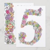 Filles 5e anniversaire fête Invitation personnalis (Devant / Derrière)