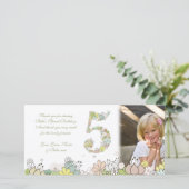 Filles 5e anniversaire Merci de fleurs neutres (Debout devant)