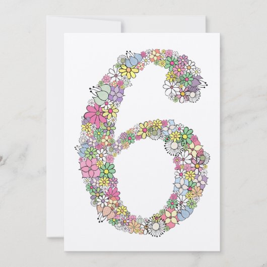 Filles 6e anniversaire fête Invitation personnalis (Devant)