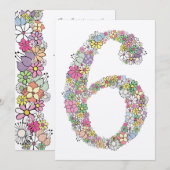 Filles 6e anniversaire fête Invitation personnalis (Devant / Derrière)