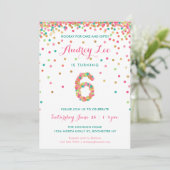 Filles 6e anniversaire Invitation fête d'anniversa (Debout devant)