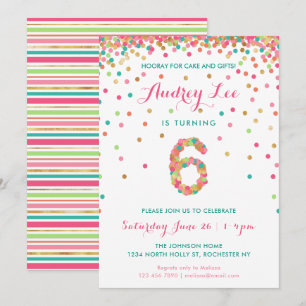 Filles 6e anniversaire Invitation fête d'anniversa
