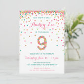 Filles 9e anniversaire Invitation fête d'anniversa (Debout devant)