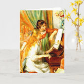 Filles à la carte de voeux de piano (Fleur jaune)