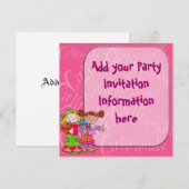 Filles amies Invitation de fête d'anniversaire (Devant / Derrière)