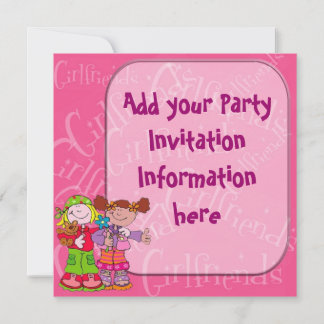 Filles amies Invitation de fête d'anniversaire