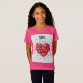 Filles Amour Heart Ray Custom T-Shirt (Devant entier)