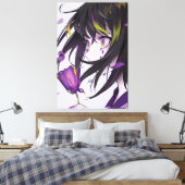 filles anime verticales Toile Premium Encadrée (Br (Insitu(Chambre))