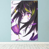 filles anime verticales Toile Premium Encadrée (Br (Insitu (Plancher de Bois))