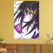 filles anime verticales Toile Premium Encadrée (Br (Insitu(Salon))
