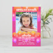 Filles Anniversaire Fête Ballons Invitation (Debout devant)
