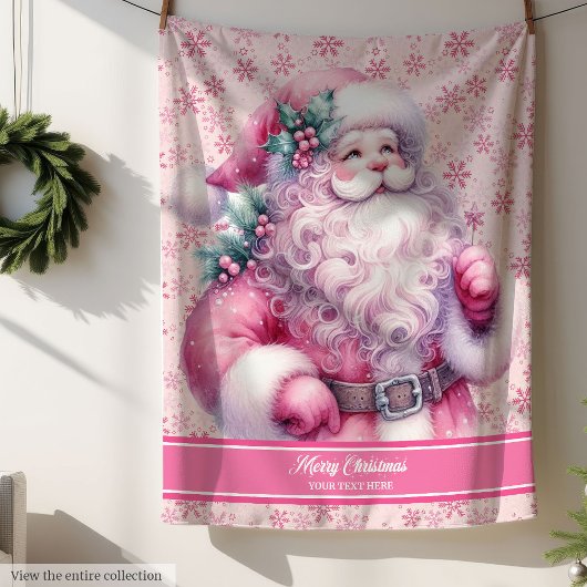 Filles Aquarelle rose Père Noël couverture Pinkmas