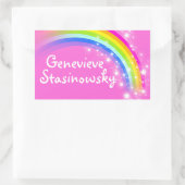 Filles arc-en-ciel nom rose id étiquette autocolla (Sac)
