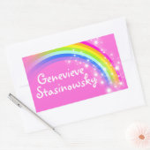 Filles arc-en-ciel nom rose id étiquette autocolla (Enveloppe)