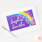 Filles arc-en-ciel nom violet id étiquette autocol (Enveloppe)