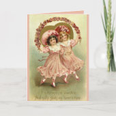 Filles avec fleurs - Carte postale Victorienne Val (Devant)