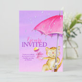Filles baby shower parapluie whimsy invitations ch (Debout devant)