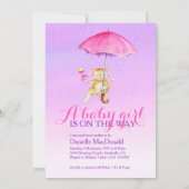 Filles baby shower parapluie whimsy invitations ch (Dos)