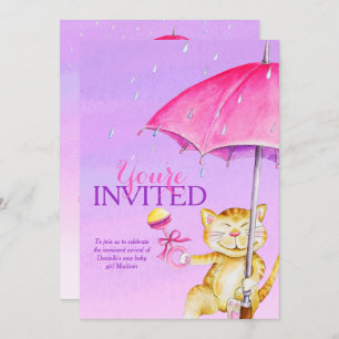 Filles baby shower parapluie whimsy invitations ch
