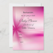 Filles Baby shower Party Pink Silver Invitation (Dos)