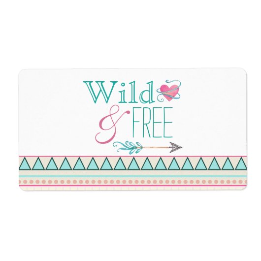 Filles Baby shower tribal Étiquettes de bouteille (Devant)