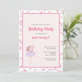 Filles Ballerina Star Anniversaire Fête Invitation (Debout devant)