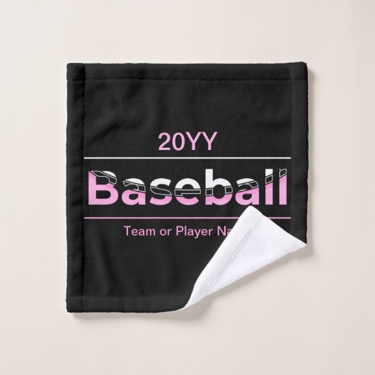 Filles Baseball - Typographie Géométrique Rose (Gant de toilette)