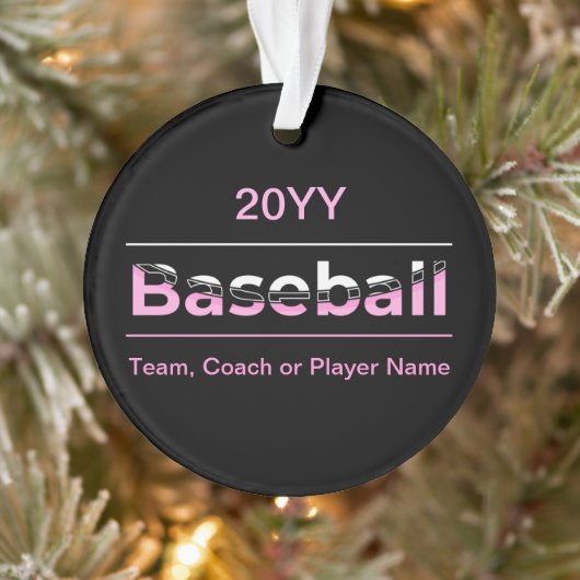 Filles Baseball - Typographie Géométrique Rose (Arbre)