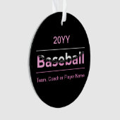 Filles Baseball - Typographie Géométrique Rose (devant)