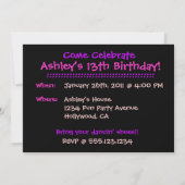 Filles Black Fun Mix Invitations d'anniversaire (Dos)