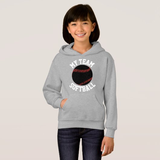 Filles Black & White Fastpitch Sweatshirt de softb (Devant entier)