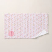 Filles Boho Farmhouse Funny Vaches Rose Monogramme (Serviette à main)