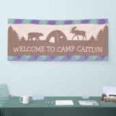 Filles camping fête d'anniversaire bannière de bie (Salon professionnel)