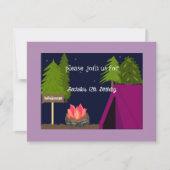 Filles Camping Sleepover Invitation de fête d'anni (Devant)