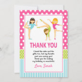 Filles Cartes de remerciements gymnastiques (Devant)