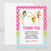 Filles Cartes de remerciements gymnastiques (Devant / Derrière)