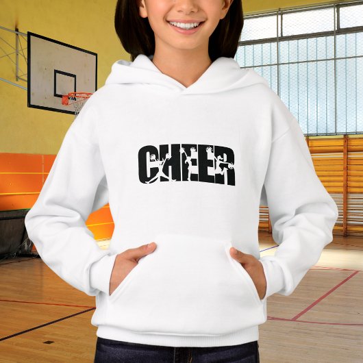 Filles Cheer Word Pom Pom Cheerled Silhouette