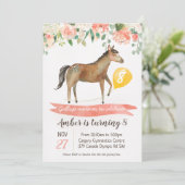 Filles Cheval Anniversaire Fête Invitation (Debout devant)