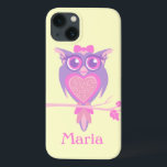 Filles chouette hibou violet jaune nom coque ipad<br><div class="desc">Aidez à protéger votre ipad,  avec ce joli hibou coque ipad en rose et jaune. Personnalisez avec le nom de vos enfants. Conçu exclusivement par Sarah Trett. www.sarahtrett.com</div>