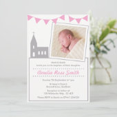 Filles Christening/Baptême Invitation (Debout devant)