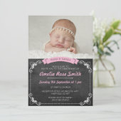 Filles Christening/Baptême Invitation (Debout devant)